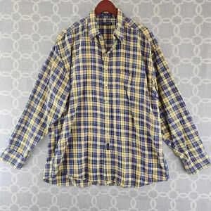 Gant Twill Yellow Plaid Button Down Long sleeve Men's Shirt XL